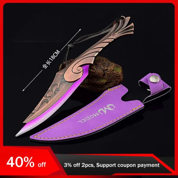 18cm Valorant Ignite Fan Sword Knife Toy Katana Cosplay Weapon Model With Holster Game Peripheral Kids 1