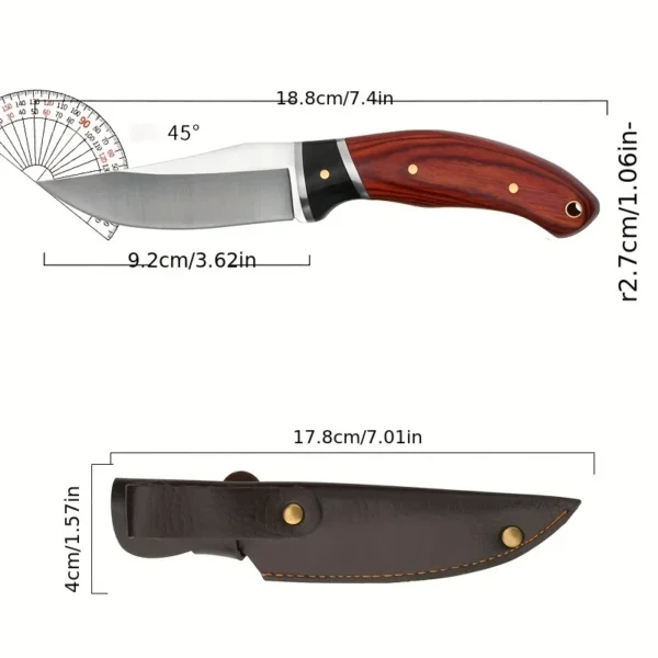 1pc Stainless Steel Kitchen Knife Portable EDC Fruit Pocket Knife Scabbard Kitchen Cutting Meat Knife Suitable 3