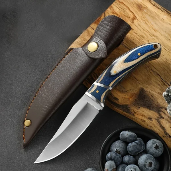1pc Stainless Steel Kitchen Knife Portable EDC Fruit Pocket Knife Scabbard Kitchen Cutting Meat Knife Suitable