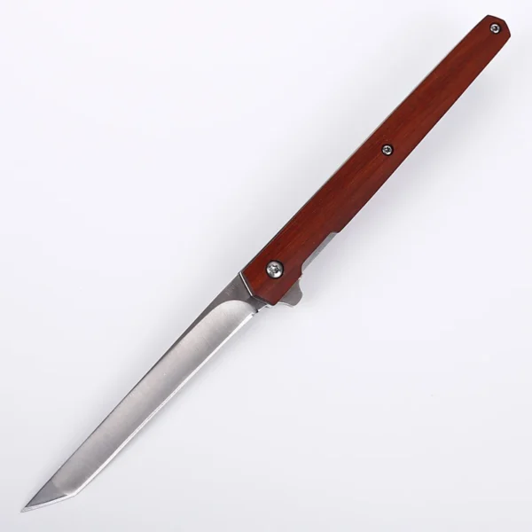 Folding Knife Survival Tactical Outdoor Pocket Knife Wooden Handle Camping Hiking Hunting Knives Utility EDC Self 1