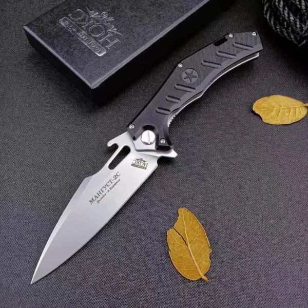 HOKC Five Star Folding Knife G10 Handle Wilderness Survival knife Emergency rescue tool Bread slicing knife 5