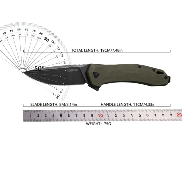 Kershaw 2042 Covalent Ball Bearing Pocket Folding Knife Blade Nylon Wave Fiber Handle Outdoor Camping Hunting 5