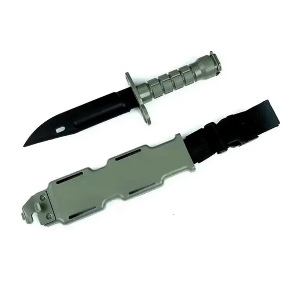 Rubber Knife Training with Sheath Fake plastic dagger Flexible and Soft Fixed Blade Suitable for props 2