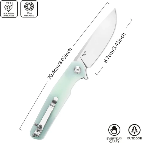 Sitivien ST102 Folding Knife D2 Steel Blade G10 Micarta Handle Pocket Knife EDC Tool Knives for 2