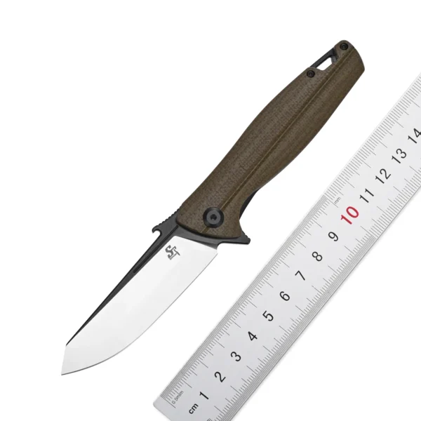 Sitivien ST151 Folding Pocket Knife D2 Steel Blade G10 Micarta Handle EDC Tool Knife for Outdoor 1