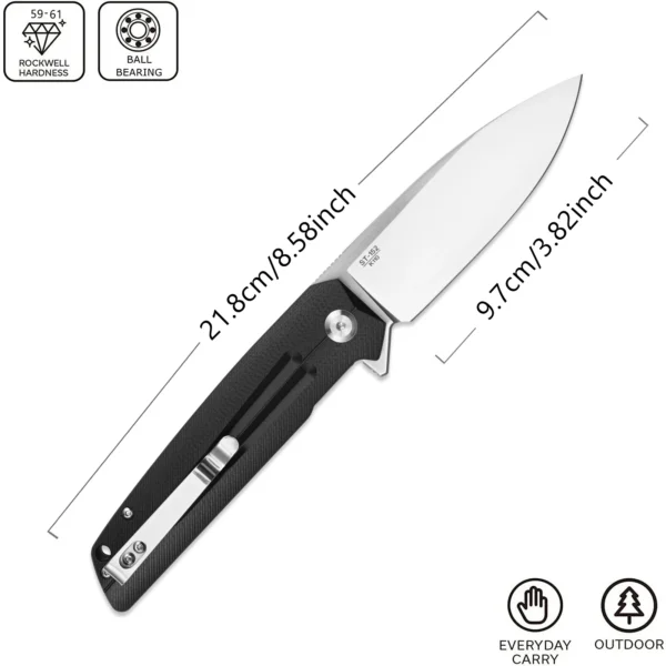 Sitivien ST152 Folding Pocket Knife K110 Steel Blade G10 Micarta Handle EDC Tool Knife for Outdoor 2