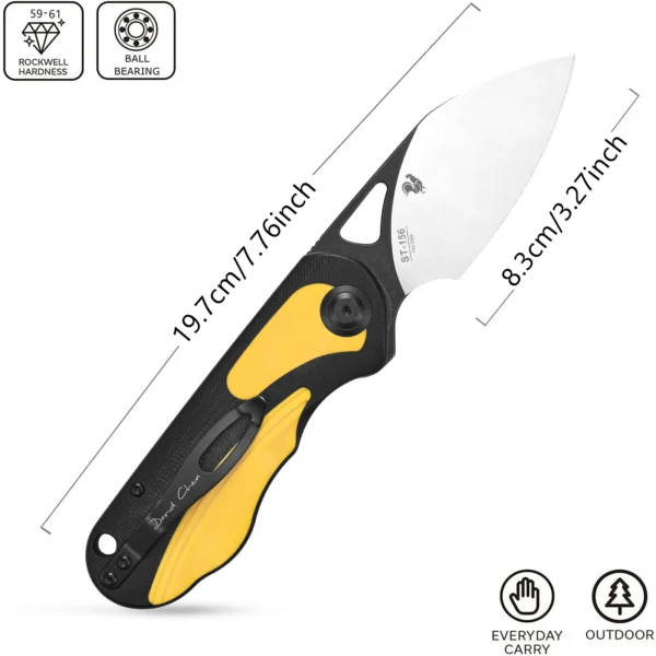 Sitivien ST156 Pocket Folding Knife Sandvik 14C28N Steel Blade G10 Micarta Handle EDC Tool Knifes for 2