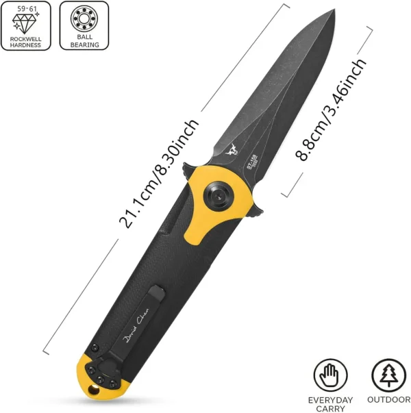 Sitivien ST158 Folding Pocket Knife DC53 Steel Blade G10 Handle EDC Tool Knife for Outdoor Camping 2