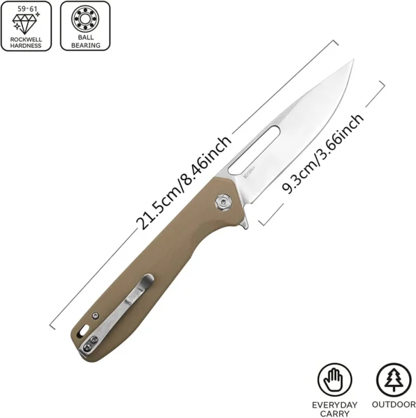 Sitivien ST801 Folding Knife 8Cr18Mov Steel Blade G10 Handle Pocket Knife EDC Tool Knife for Working 2