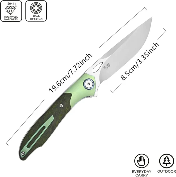 Sitivien ST990 Pocket Knife S35VN Steel Blade Titanium Carbon Fiber Handle EDC Tool for Outdoor Camping 2