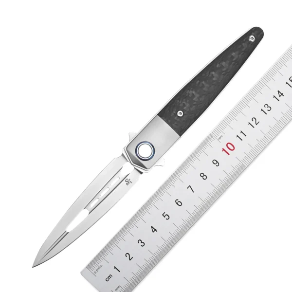 Sitivien ST993 Folding Knife Handmade M390 Pearlescent Polishing Blade Titanium Carbon Fiber Handle EDC Tool Knife 1