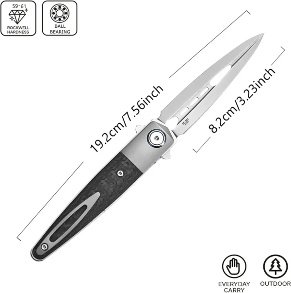 Sitivien ST993 Folding Knife Handmade M390 Pearlescent Polishing Blade Titanium Carbon Fiber Handle EDC Tool Knife 2