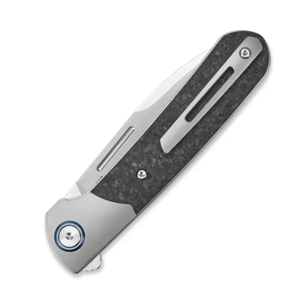 Sitivien ST995 Folding Pocket Knife Handmade M390 Pearlescent Polishing Blade Titanium Carbon Fiber Handle EDC Tool 4