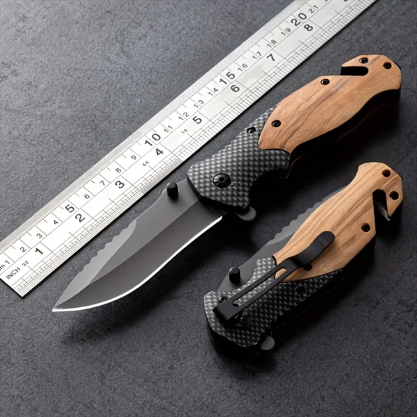 1pc Stainless steel outdoor folding pocket knife High hardness Camping Fruit Knife Multi purpose cutting knife 2