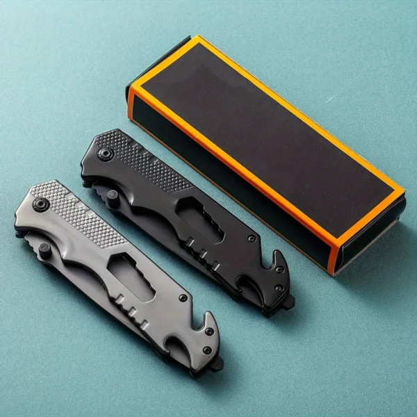 1pc Stainless steel portable outdoor folding knife High hardness EDC Camping Pocket Fruit Knife Multifunctional cutting 2