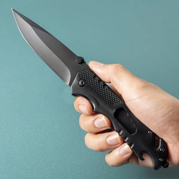 1pc Stainless steel portable outdoor folding knife High hardness EDC Camping Pocket Fruit Knife Multifunctional cutting 3