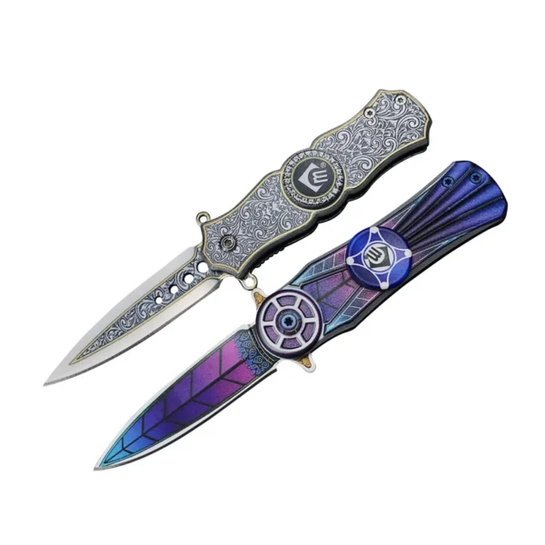 3D printing aluminum handle small folding knife Fidget Finger Spinner Stress Relief Toy EDC pocket knife 4