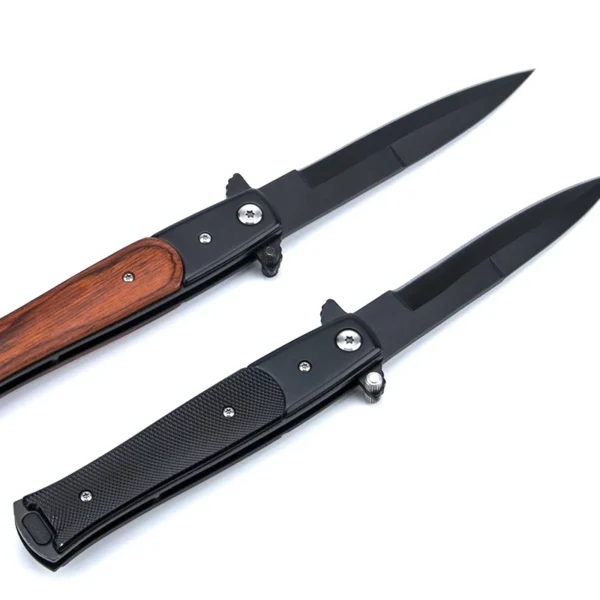 High Hardness Wood Handle Folding Knife Self defense Outdoor Survival Knife Tactical Camping Hunting Pocket Knives 1