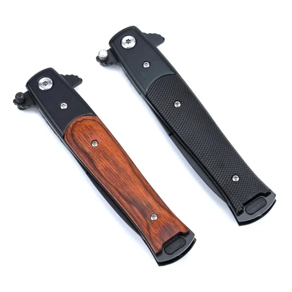 High Hardness Wood Handle Folding Knife Self defense Outdoor Survival Knife Tactical Camping Hunting Pocket Knives 4