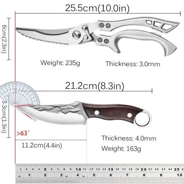 Kitchen Chef Knife 5Cr15 Forged Stainless Steel Bone Chopping Meat Cleaver Vegetables Slicing Butcher Knife Chicken 1