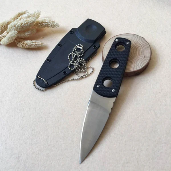 Mengoing Cold Small Outdoor Straight Knife Stainless Steel Survival Defense MULTI Fixed Blade Knife Tools 2