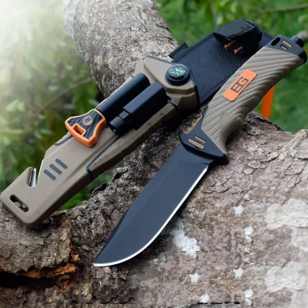 Military Fixed Blade Survival Knife Bear Grylls Ultimate 7Cr13 Blade Rubber Handle Outdoor Hunting Camping Combat 1