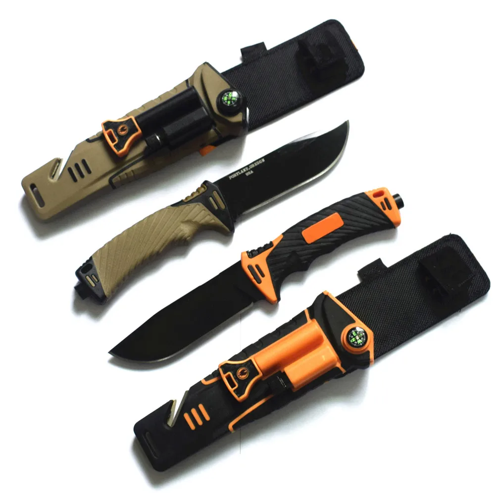 Military Fixed Blade Survival Knife Bear Grylls Ultimate 7Cr13 Blade Rubber Handle Outdoor Hunting Camping Combat