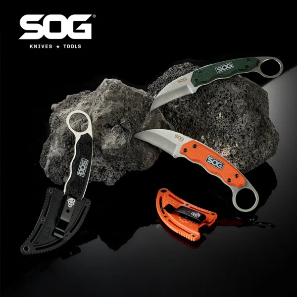 SOG GAMBIT Fixed Blade Knife Tactical Karambit EDC Outdoor Camping Self Defense Tools Cutter Pocket Hunting 2