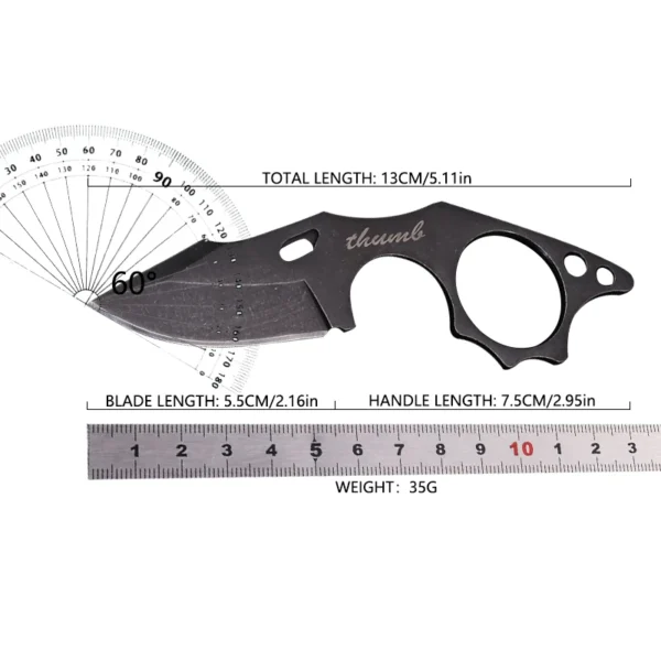 Small Tactical Fixed Blade Chain Knife Pocket Straight Thumb Knife Necklace Survival Outdoor Hunting Camping Knives 5