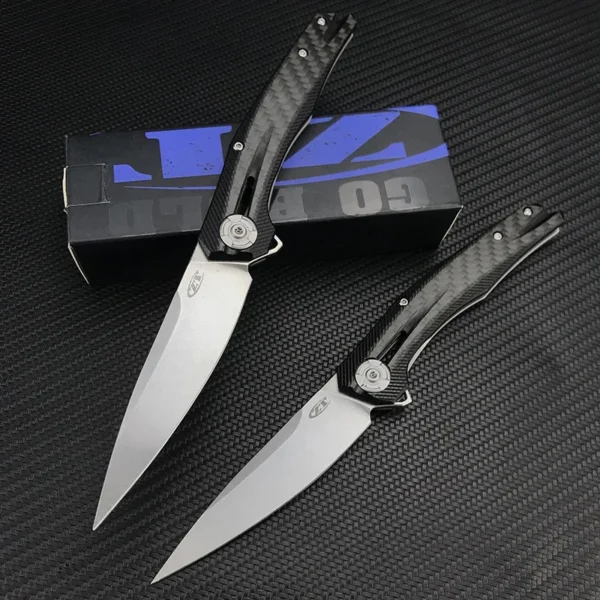 ZT 0707 Flipper Knife CPM 20CV Drop Point Blade D2 Blade G10 Carbon Fiber Handles Outdoor 5