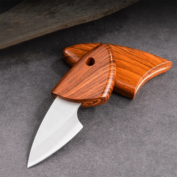 1PC Mini Knife EDC Woodgrain Box Pocket Knife Outdoor Knife Portable Multipurpose Sharp Fruit Knife Disassembling
