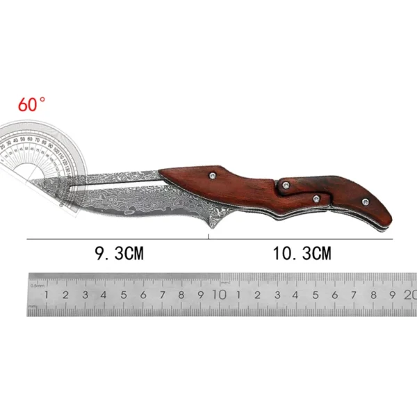 1pc Damascus SteelFolding Outdoor Knife Sharp Portable Pocket Knife Multi purpose Barbecue Cutters and Steak Knives 5