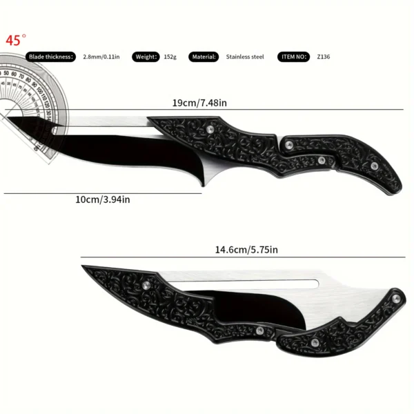 1pc Stainless steel portable folding fruit knife Multi purpose BBQ cut meat knife Outdoor EDC Pocket 4