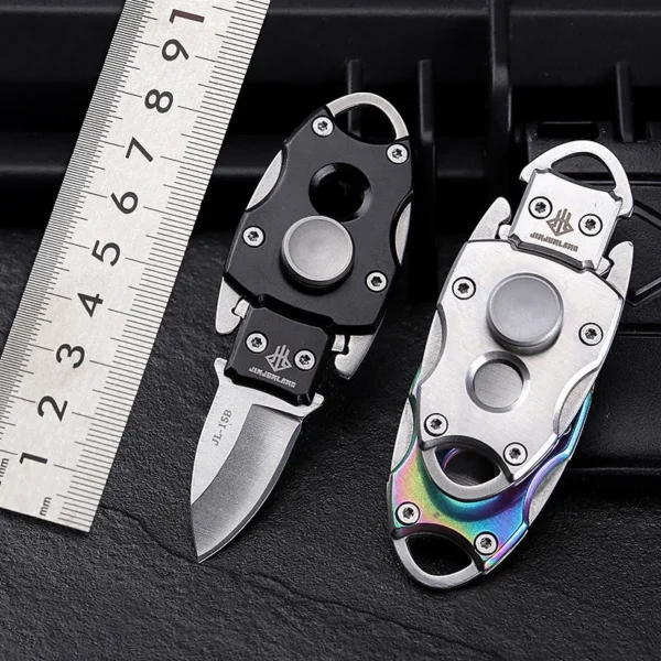 2in1 Fidget Spinner Knife EDC Outdoor Folding Knife Mini Carry on Pocket High Hardness Self defense 1