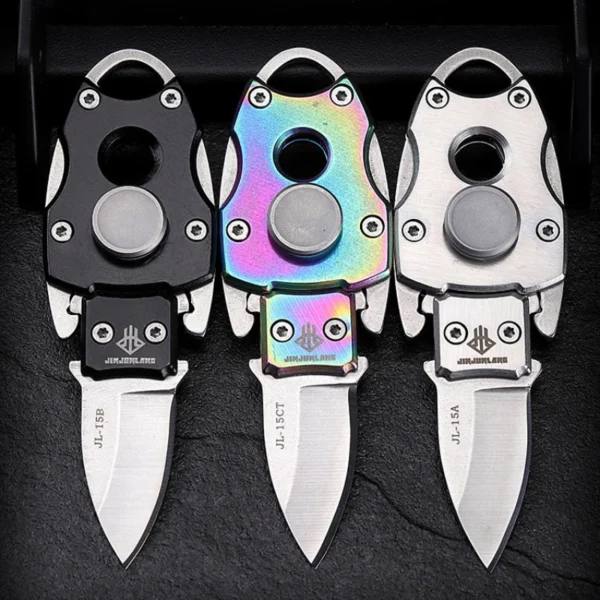2in1 Fidget Spinner Knife EDC Outdoor Folding Knife Mini Carry on Pocket High Hardness Self defense 3