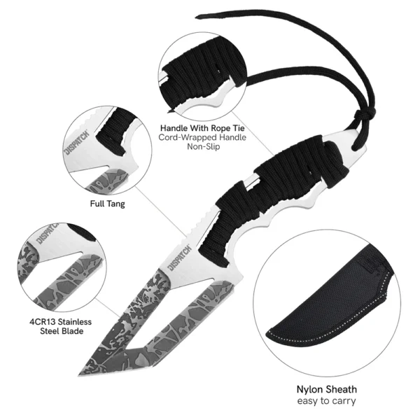 Fixed Blade Knife with Non slip Handle Survival Hunting Camping Tactical Outdoor Knife EDC Tool 2