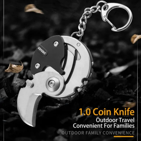 Keychain Screwdriver Multifunctional Hexagon Coin Outdoor EDC Tool Hexagon Folding Coin Knife Pocket Fold Mini coltello 1