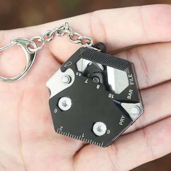 Keychain Screwdriver Multifunctional Hexagon Coin Outdoor EDC Tool Hexagon Folding Coin Knife Pocket Fold Mini coltello 2