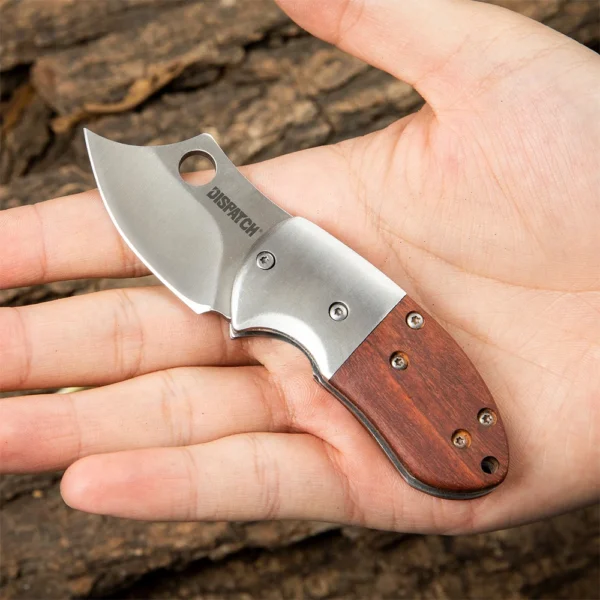 Mini Folding Knife Survival Pocket Knives with Wooden Handle Damascus Blade Camping Outdoor EDC Hand Tools 4