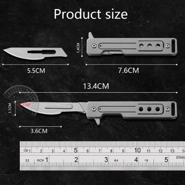 Titanium Alloy Art Knife Quick Opening Folding Blade Sharp and Portable Express Delivery Small Knife Keychain 4