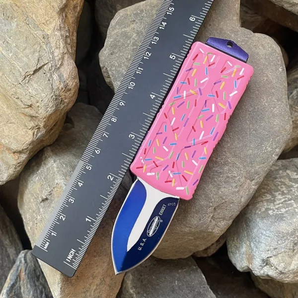 UT Series Dessertr MICRO ULTRA Exocat OTF D2 Blade EDC Tools Mini Outdoor Donut Pink Camping 4