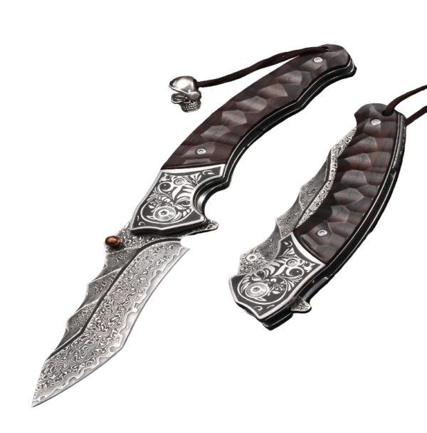 vg10 damascustitanium folding knife