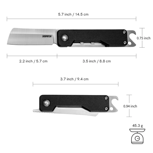 Folding Pocket Knife with Stainless Steel Sanding Blade and Aluminum Handle for Survival Hunting Outdoor Camping 1