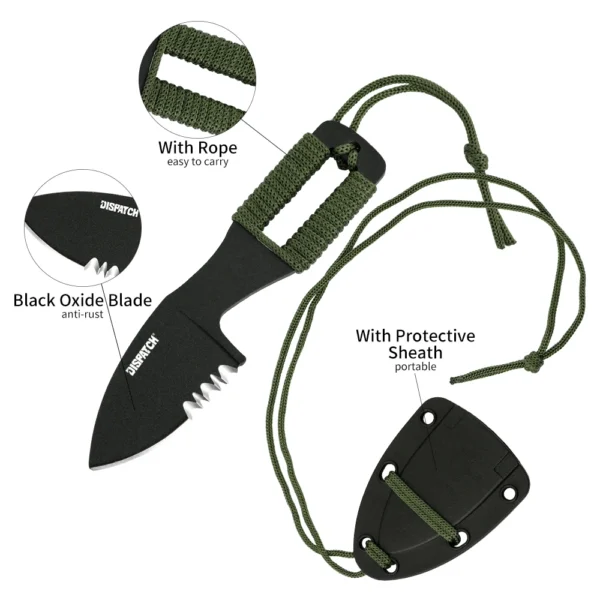 Mini Fixed Blade Knife Survival Hunting Camping Knife with Sheath for Tactical Outdoor EDC Tool 2