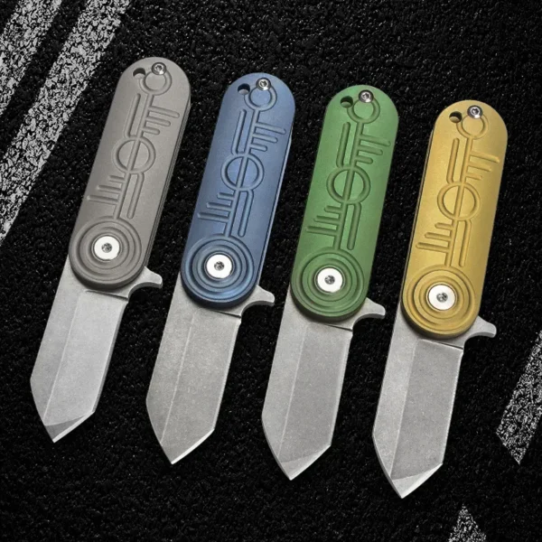S35VN Steel Blade Titanium Alloy Folding Knife EDC Keychain Portable Utility Knife Outdoor Camping Self defense