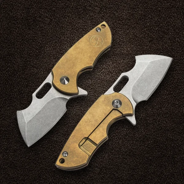 S35VN Steel Blade Titanium Alloy Folding Knife EDC Portable Utility Knife Keychain Outdoor Camping Self defense 2