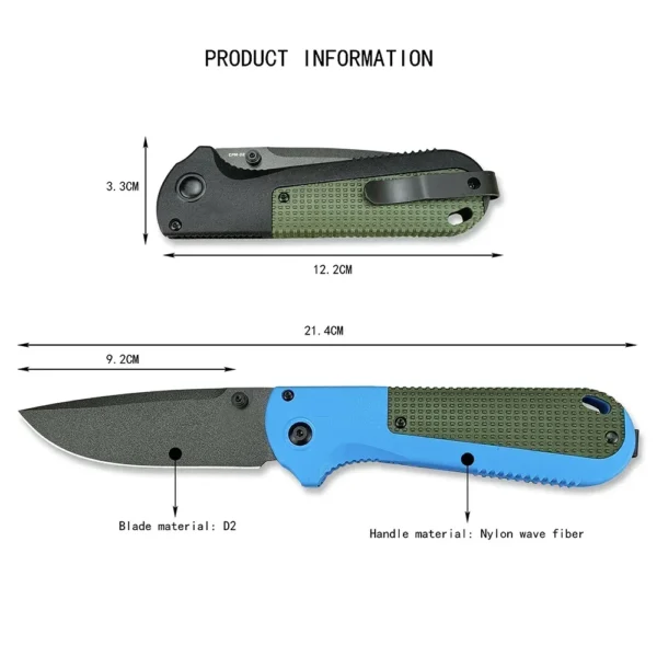 430BK Redoubt Folding Knife Survival Knife D2 Blade G10 Handle Outdoor Camping Multi purpose Hunting Tool 5