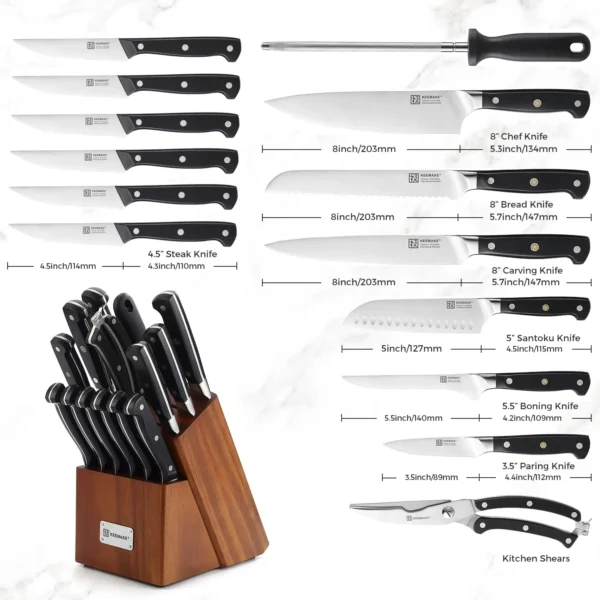 KEEMAKE Chef s Knives High Quality Stainless Steel Kitchen Knife 1 15PCS Set Ultra Sharp Vegetable 1