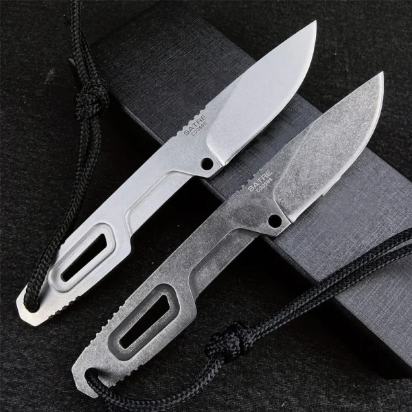 SATRE Fixed Blade Knife Small Outdoor Tactical Hunting Tools D2 Steel Survival EDC Pocket Knives Self 2