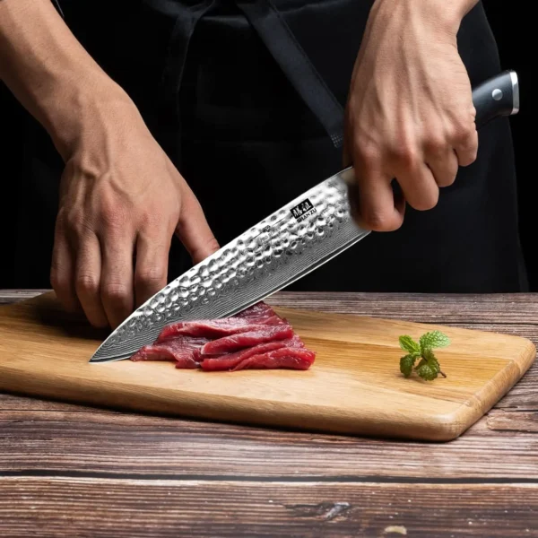 SHAN ZU Knife 8 Inch Chef Knife Japanese Steel Damascus Kitchen Knife Professional Kitchen Knives Sharp 4